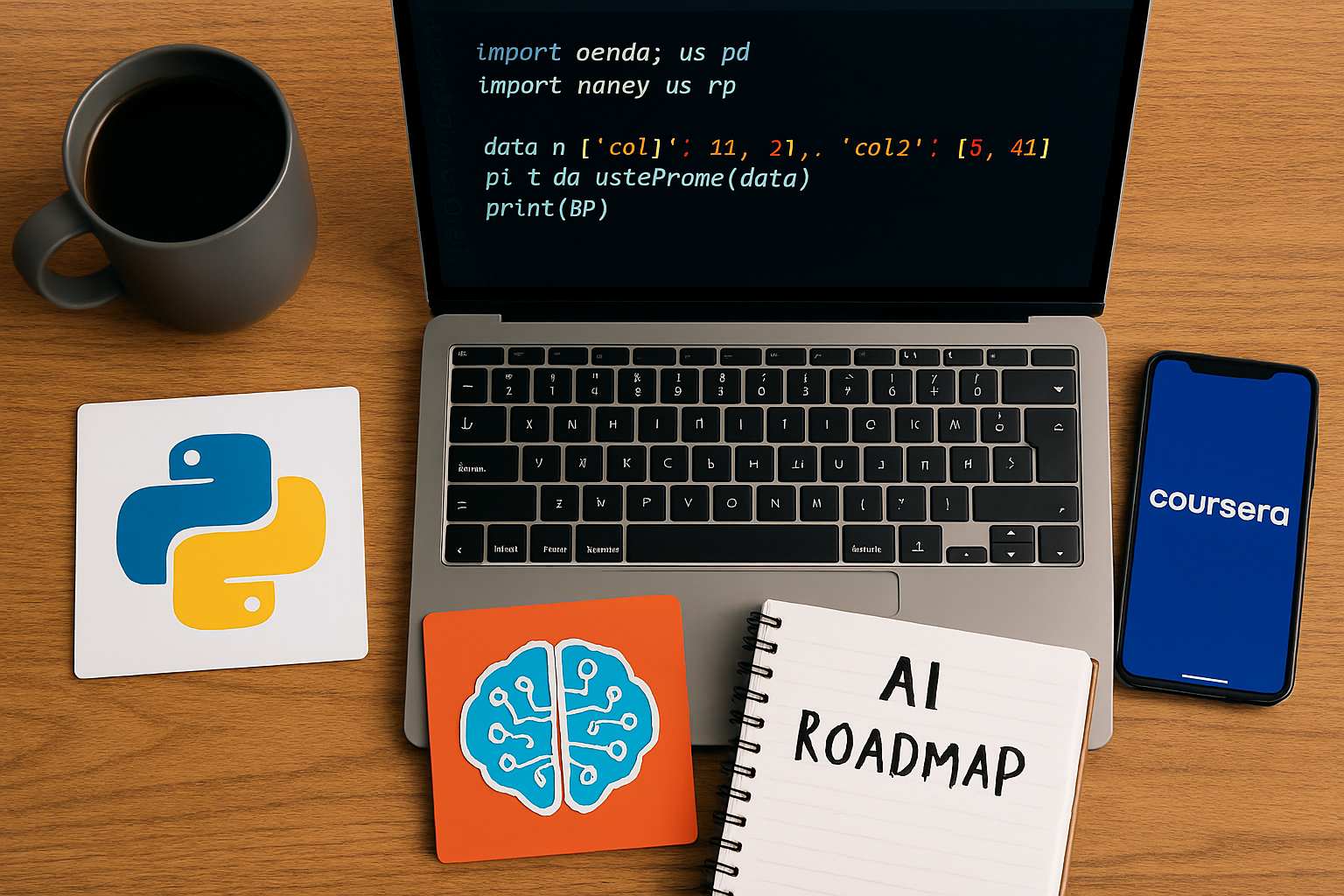How to learn AI in 30 days – beginner roadmap with Python, coding, online courses, and essential tools.